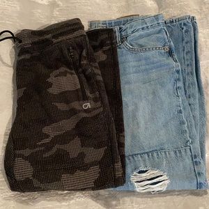 Gap Jeans size 10 Husky/Camo joggers size L Husky